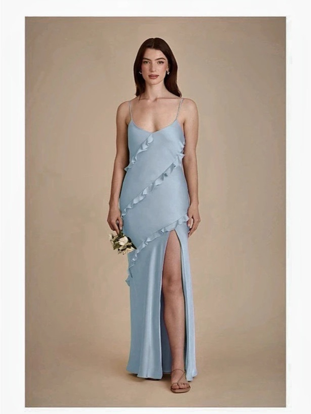 Birdy Grey Valentina Matte Satin Dress in Sky Blue